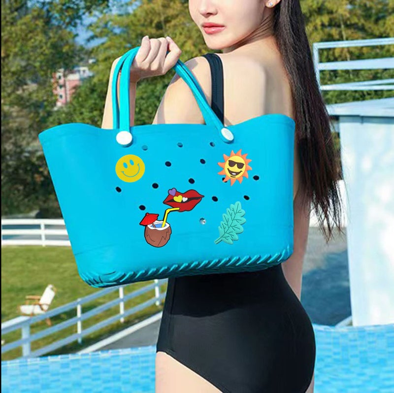 Lckaey Rubber Beach Bag Accessories-PVC Rubber decoration-for EVA Purse Bogg Inserts Sport Charms Y064Figure 7 - Image 3